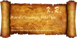 Karácsonyi Réka névjegykártya