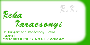 reka karacsonyi business card