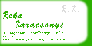 reka karacsonyi business card